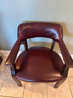 Burgundy Vinyl Office or Accent Chair