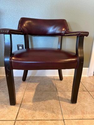Burgundy Vinyl Office or Accent Chair