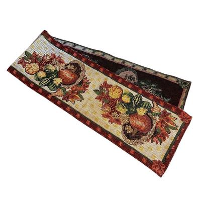 Sale Photo Thumbnail #28: Thanksgiving / Autumn Table Decor
 Table Runners 68" (thick and gold sparkly) and 80" (cotton)
8 brown floral cloth napkins
Set of 4 matching fabric tablecloths and napkins
Gather kitchen mitt