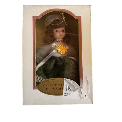Sale Photo Thumbnail #49: 2 Large Santa Ornaments (9" and 12" long) & 3 Boxed Doll Ornaments