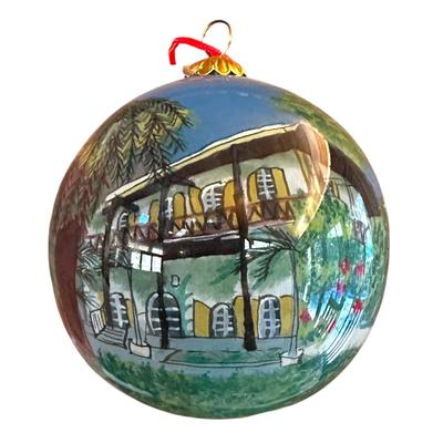 Sale Photo Thumbnail #87: Hand Painted Glass Ornament from FL Keys Hemingway House in Box
