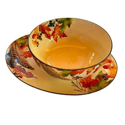 Thanksgiving / Autumn Large Platter and Large Bowl