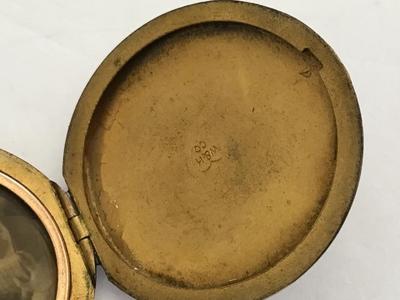 1900 Vintage Gold Plate Locket With Stones. Marked
