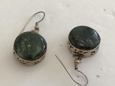 925 Silver Semi Precious Earrings Vintage