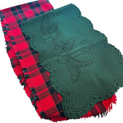 Two Holiday Christmas Table Runners