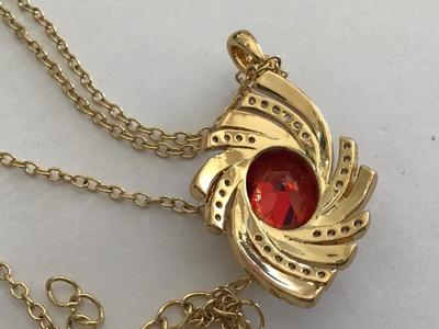 Gold Tone Ted Center Stone Necklace Fashion