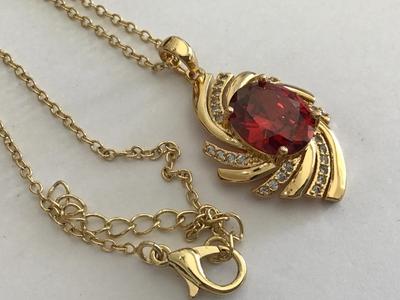 Gold Tone Ted Center Stone Necklace Fashion