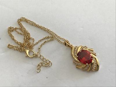 Gold Tone Ted Center Stone Necklace Fashion