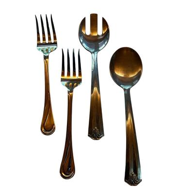 4 Serving Utensils, 2 Forks and 2 Lenox Spoons