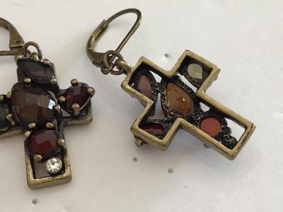 Rhinestone Cross Earrings