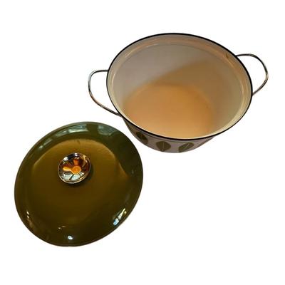 Nice Enamel Casserole Pan with Lid & Handles, Unbranded
