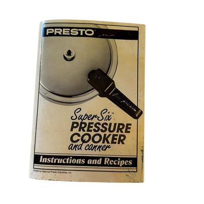 Presto Super Six Pressure Cooker and Canner with Instruction Booklet