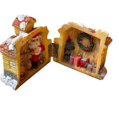 Christmas Swan Tray (Papier Mache) by Silvestri & 2 Decor Mini Houses
