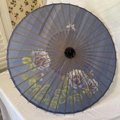 Japanese Hair Combs with Hand-painted Silk Parasol and More (LR-BM)