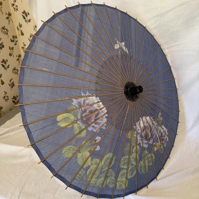 Japanese Hair Combs with Hand-painted Silk Parasol and More (LR-BM)