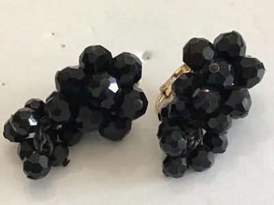 Jet Black Glass Earrings