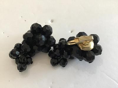 Jet Black Glass Earrings