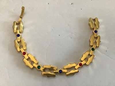 Reversible Gold Tone Jeweled Bracelet