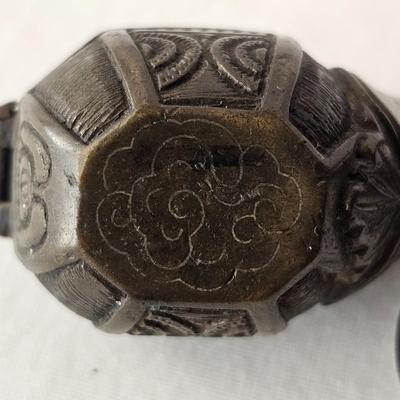 Japanese Brass Yatate Ink Pots, Kiseru Pipe & Meiji Era-Style Letter Opener (DR-JS)