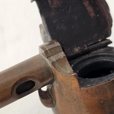 Japanese Brass Yatate Ink Pots, Kiseru Pipe & Meiji Era-Style Letter Opener (DR-JS)