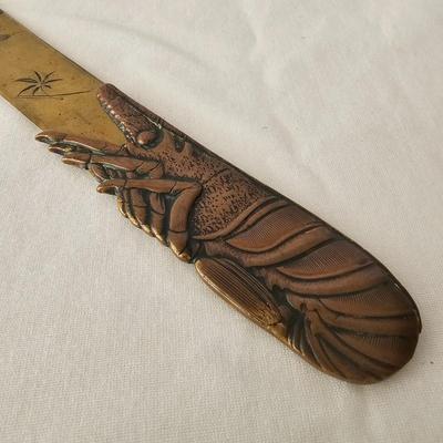 Japanese Brass Yatate Ink Pots, Kiseru Pipe & Meiji Era-Style Letter Opener (DR-JS)