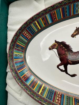 Empire Kazakhstan Porcelain Platter – “Three Horses” Design, in Original Box