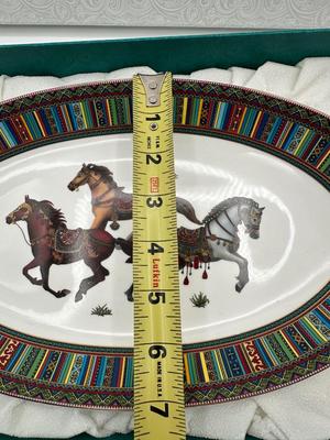 Empire Kazakhstan Porcelain Platter – “Three Horses” Design, in Original Box