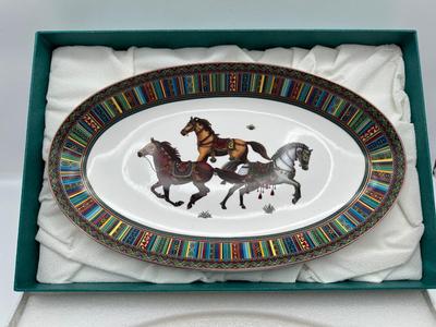 Empire Kazakhstan Porcelain Platter – “Three Horses” Design, in Original Box