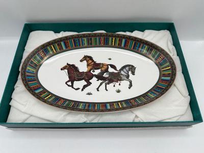 Empire Kazakhstan Porcelain Platter – “Three Horses” Design, in Original Box