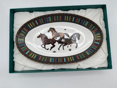 Empire Kazakhstan Porcelain Platter – “Three Horses” Design, in Original Box