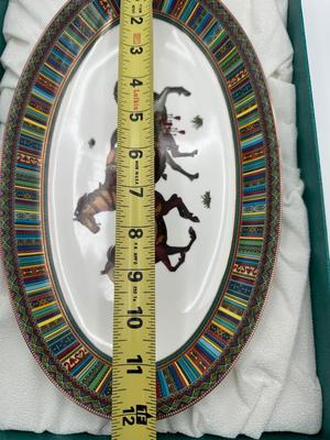 Empire Kazakhstan Porcelain Platter – “Three Horses” Design, in Original Box