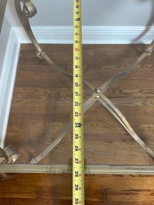 Glass Top Side Table with Gold-Finished Base