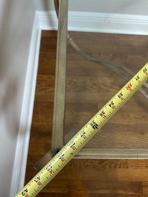 Glass Top Side Table with Gold-Finished Base