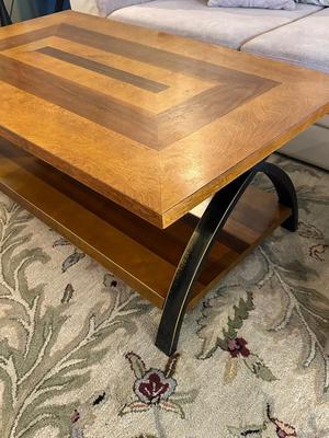 Wood & Metal Coffee Table and End Tables Set