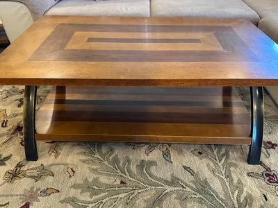 Wood & Metal Coffee Table and End Tables Set
