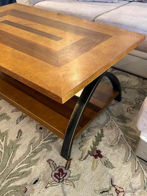 Wood & Metal Coffee Table and End Tables Set