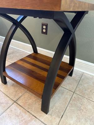 Wood & Metal Coffee Table and End Tables Set