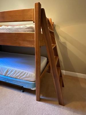 Handmade Solid Wood Loft Bed with Ladder