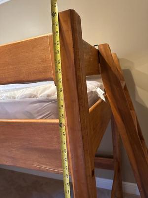 Handmade Solid Wood Loft Bed with Ladder
