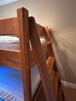 Handmade Solid Wood Loft Bed with Ladder