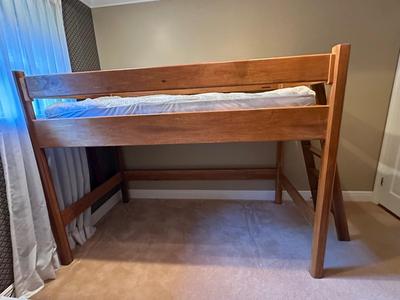 Handmade Solid Wood Loft Bed with Ladder