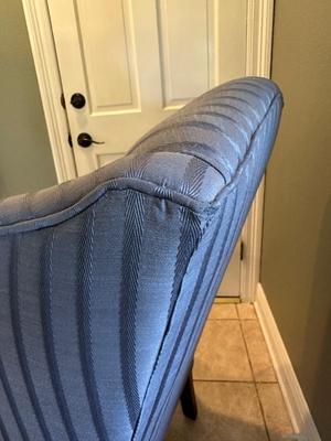 Blue Upholstered Wingback Chair