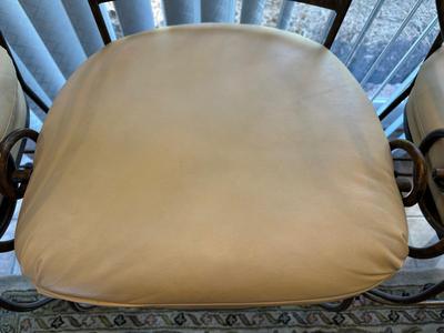 Set of 3 Metal Bar-Height Stools with Cushioned Seats