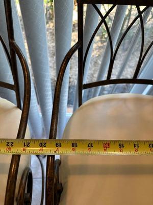 Set of 3 Metal Bar-Height Stools with Cushioned Seats