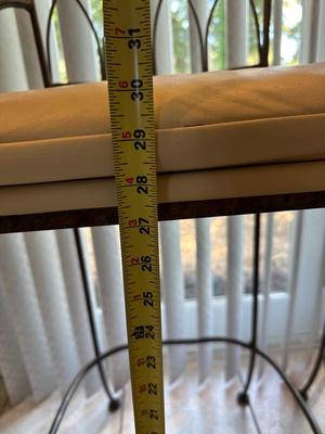 Set of 3 Metal Bar-Height Stools with Cushioned Seats