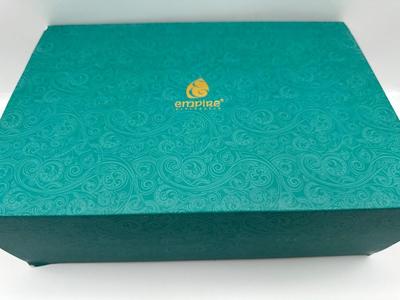 Empire Porcelain Tea Cups & Saucers Set with Decorative Gold Spoons – New in Box