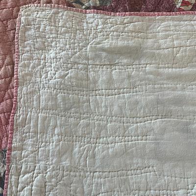 Sale Photo Thumbnail #1133: Has staining in certain spots and fading.  signs of wear due to age 
Measures: 84.5" long x 80" wide