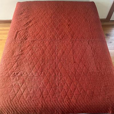 Sale Photo Thumbnail #1160: Does have multiple stains on front and back of quilt, see photos
Measures: 80" wide x 84" long