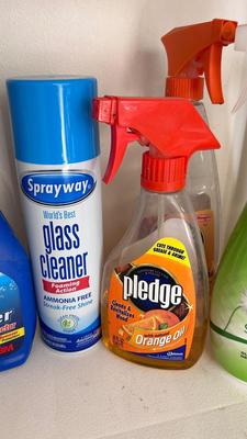BLEACH, MOTH BALLS, GLASS CLEANER, DISHWASHER CLEANER, SCOURING PADS AND MORE