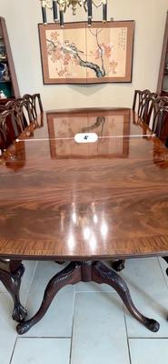 Furniture - Chippendale Table & 8 Chairs Ball & Claw with 2 leaves. Excellent Condition